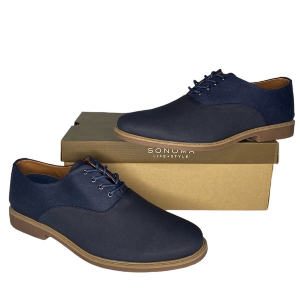 NWT Sonoma Arlo Two-Tone Oxfords (Size:12, Color:Navy Blue/Black)